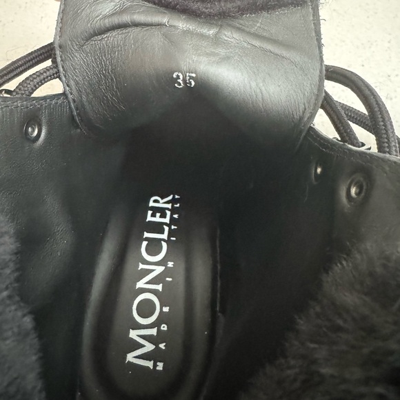 MONCLER Claudia faux fur-trimmed nubuck ankle boot EU 35 US 5 - Picture 7 of 8